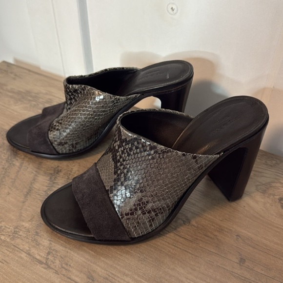 Rag & Bone Black and olive green Snake Print Mules - leather - 8 - Picture 5 of 7